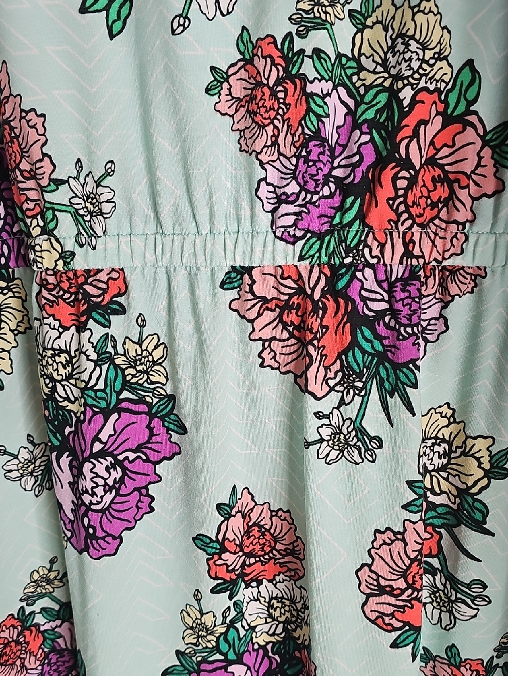 LuLaRoe Summer Mint Floral Print Dress - Picture 3 of 6